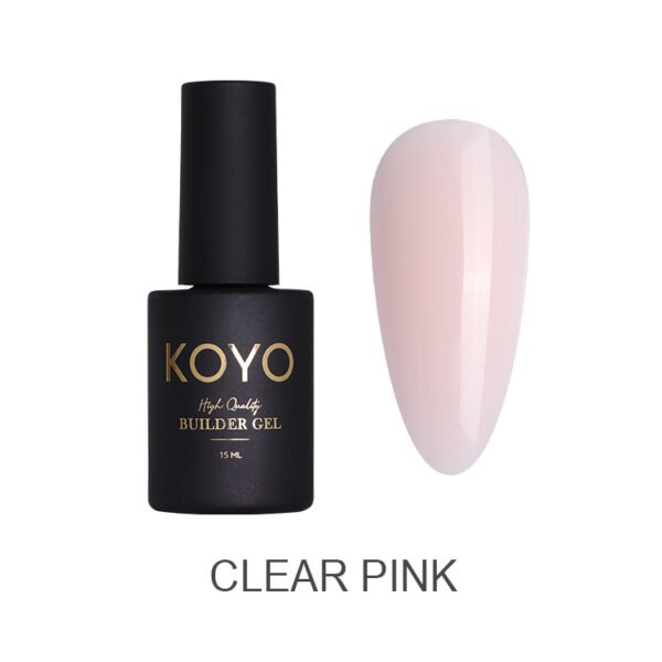 ג'ל בנייה ורוד שקוף Clear Pink בבקבוק | קויו KOYO