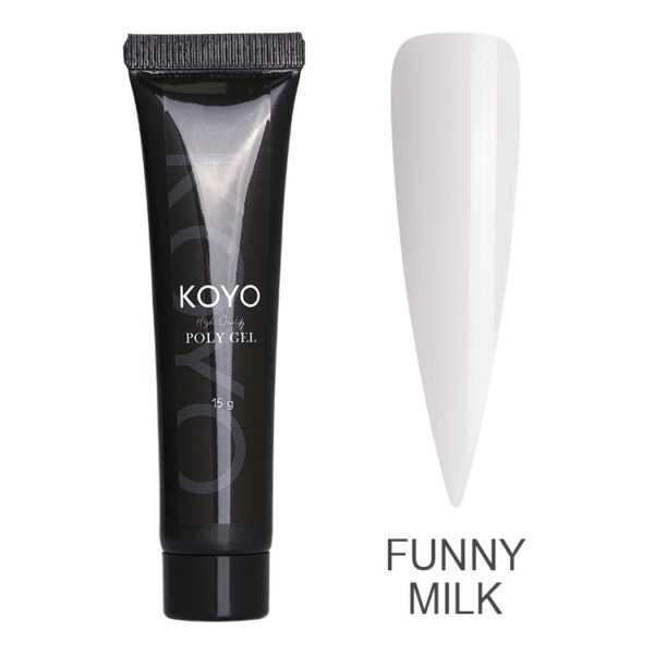פוליג'ל לבן חלבי Funny Milk 15ml | קויו KOYO
